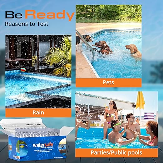 Pool and Spa Rapid Bacteria Test by Watersafe, Detects Down to 1 Bacteria/μL (Pack of 10)