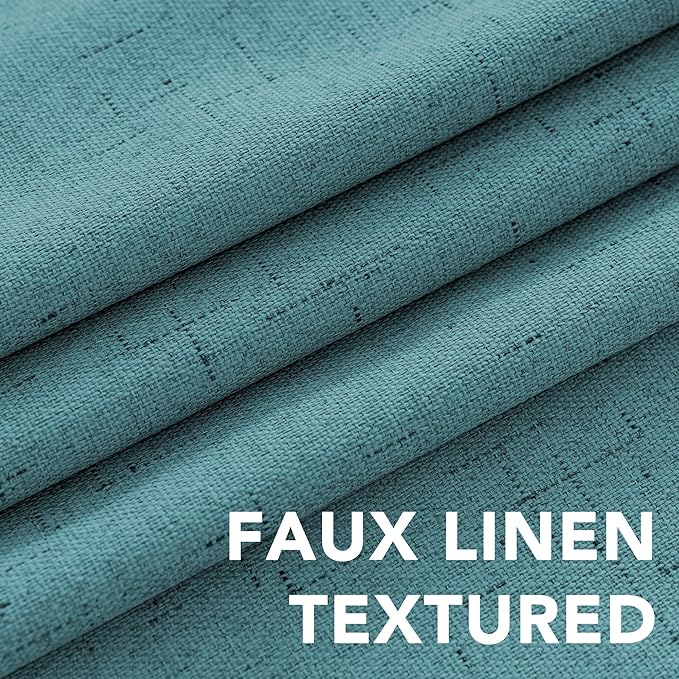 H.VERSAILTEX Linen Blackout Curtains Durable Thick Textured Linen Look 100%