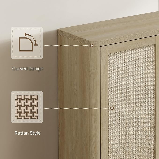 SICOTAS Rattan Shoe Storage Cabinet