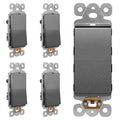 LIDER Minimalist Design Matte Finish Lighted Decorator Switch, Frameless Paddle (5-Pack)