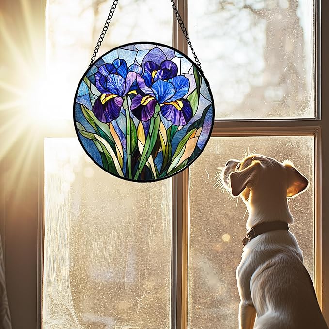 CRISGIF Stained Glass Window Hanging