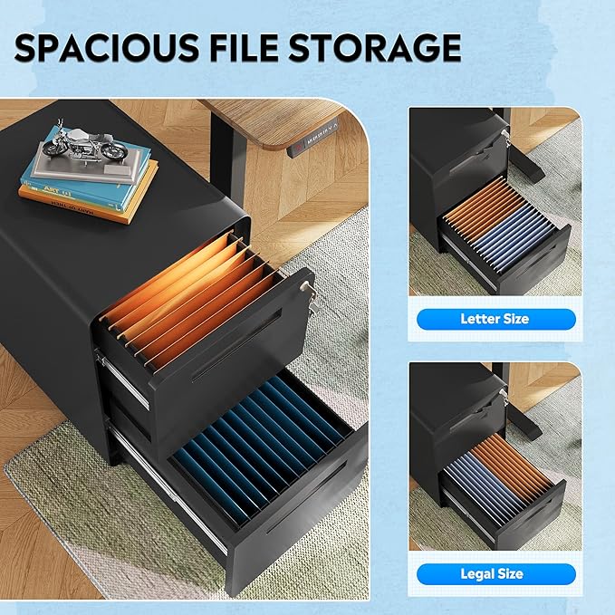 DEVAISE 2-Drawer Rounded Corner Metal File Cabinet