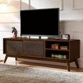 LKTART TV Stand for TVs up to 65'', Mid Century Modern Entertainment Center