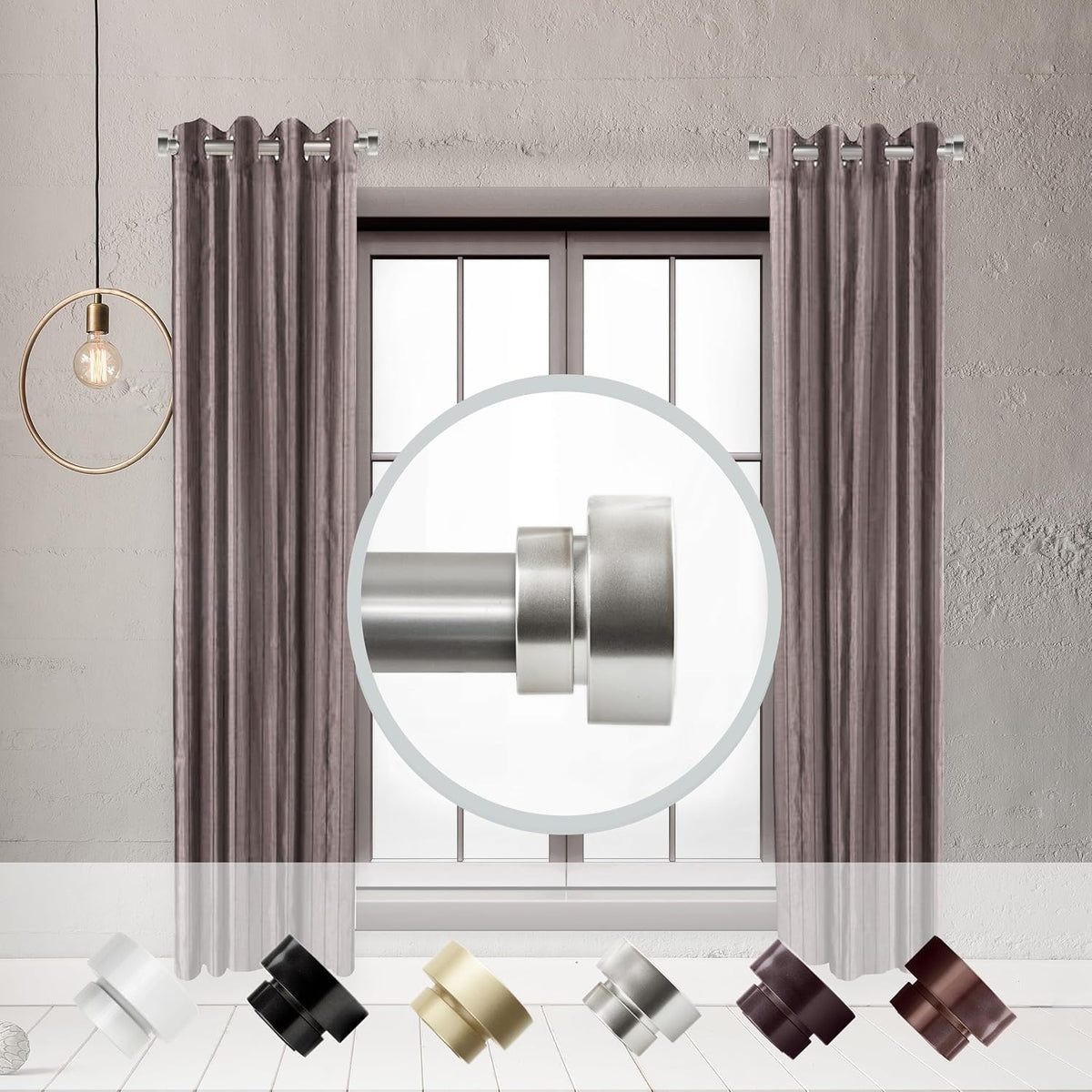 1 inch side curtain rod 12-20 inch (set shown in use