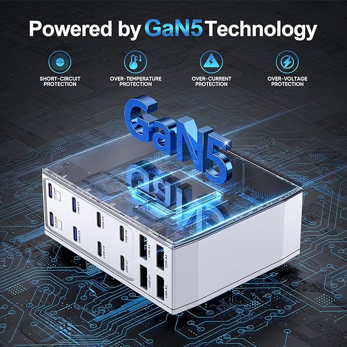 500W USB C Charger Block, 12-Port USB C Charging Station