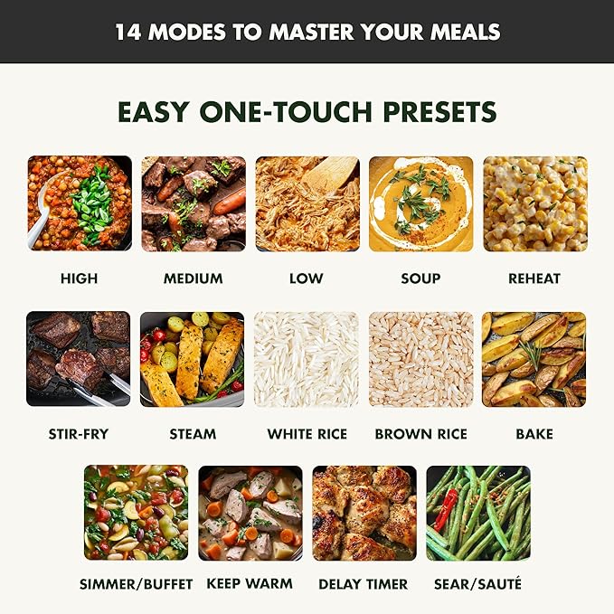 GreenPan Elite 14-in-1 Nonstick 6QT Electric Slow Cooker, PFAS-Free Ceramic