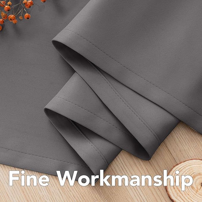 H.VERSAILTEX Charcoal Gray Blackout Curtain Panels