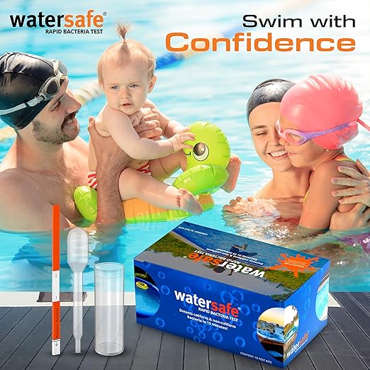 Pool and Spa Rapid Bacteria Test by Watersafe, Detects Down to 1 Bacteria/μL (Pack of 10)
