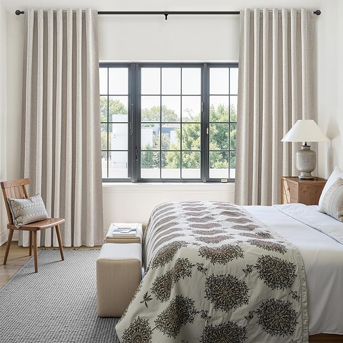 Room Darkening Curtains 72 Inches Long 2 Panels Burg, Rich Linen Heavy