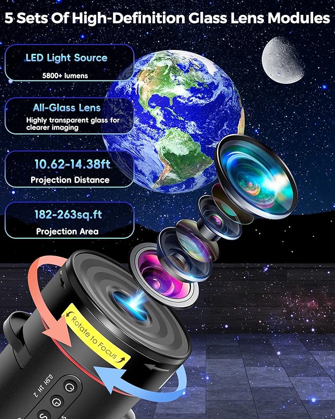 Galaxy Projector for Bedroom, Home Planetarium Astral Light Projector