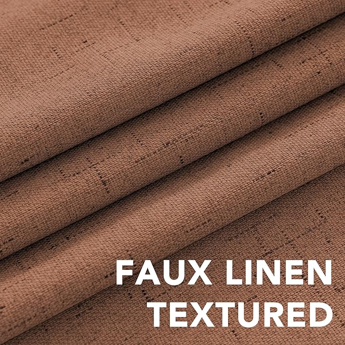H.VERSAILTEX White Linen Blackout Curtains Durable Thick Textured Linen Look