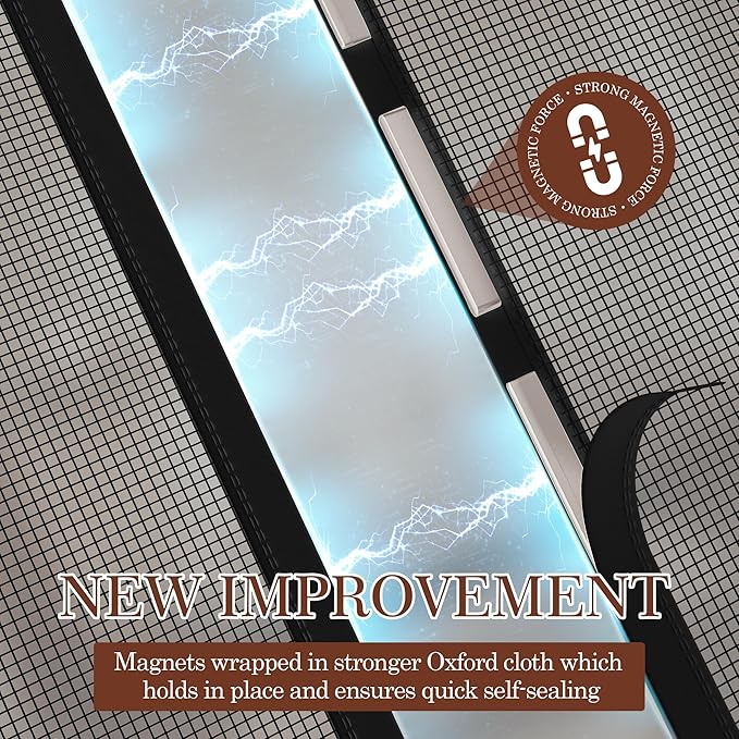 Yotache Reinforced Magnetic Screen Door Fit 48"x84" Doors, Screen Size 50" x 85"