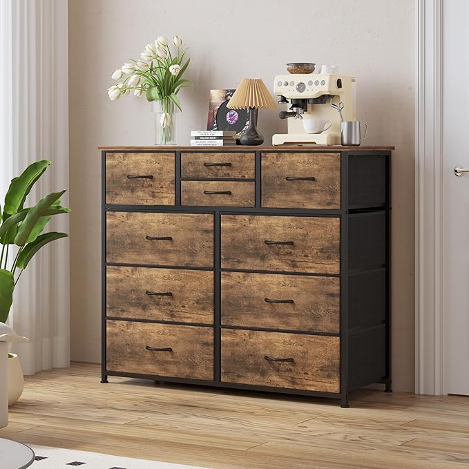 LUMTOK 10-Drawer Dresser, Fabric Storage Dressers