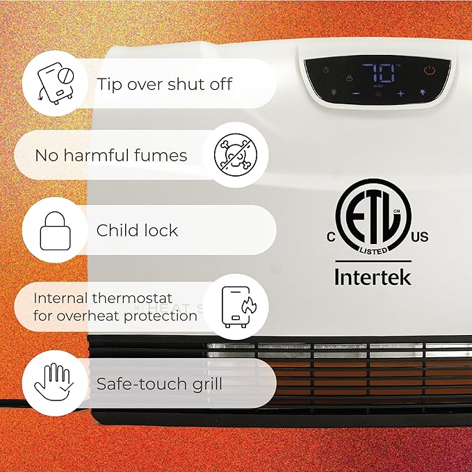 Heat Storm HS-1500-PHX-WIFI Infrared Heater, Wifi Wall Mounted