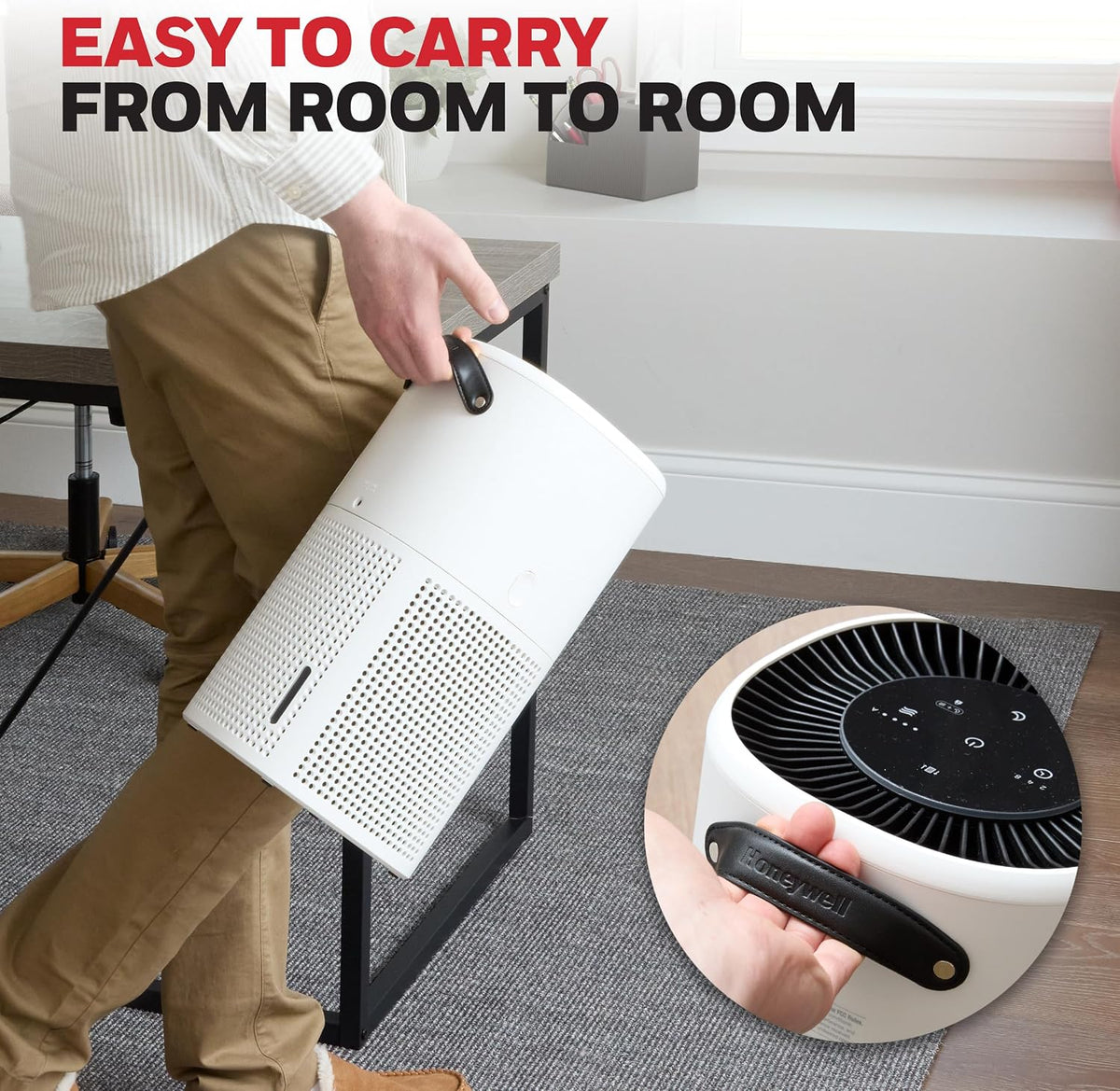 Honeywell Allergen Plus 4-in-1 HEPA Air Purifier for Home, Up to 1718 Ft² Coverage for Large Rooms, Reduces Allergens, Pet Dander, Smoke & Odors, Air Quality Sensor with Auto Mode, White, HPA4300W