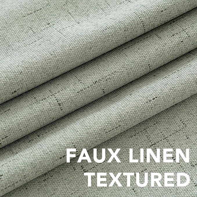 H.VERSAILTEX Linen Blackout Curtains 63 Inches Long 100% Absolutely Blackout