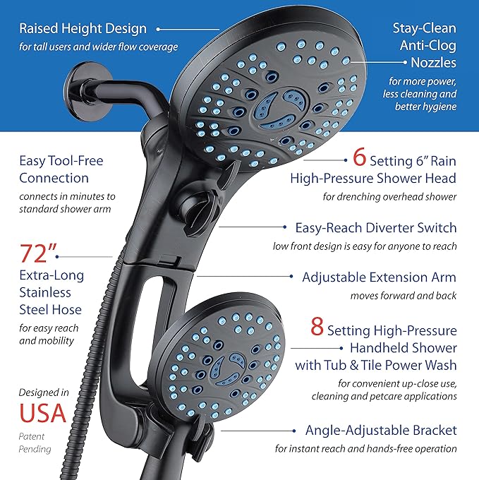Hotel Spa AquaCare for California As-Seen-On-TV High Pressure Handheld Rain