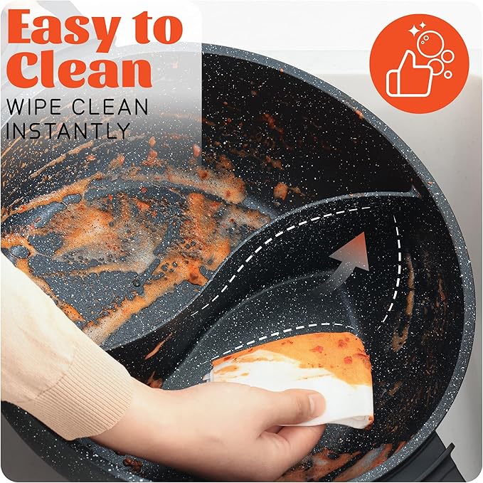 TWIN™ Electric Hot Pot with Divider | EvenHeat Cast Aluminum Non-Stick Pot