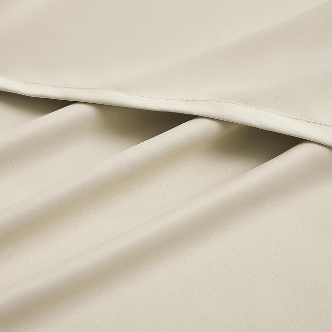DUALIFE 96 Inch Length Cream Beige Curtains Blackout Window Drapes
