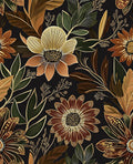 Boho Dark Black Gold Floral Wallpaper Peel and Stick 17.5"x393" | Self Adhesive/Removable/Waterproof/Thick Vinyl Contact Paper for Bathroom Bedroom Shelf Cabinet Drawer,Prepasted,Easy Peel