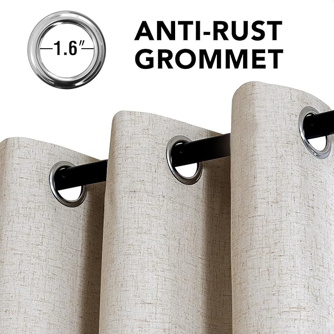 H.VERSAILTEX Linen Curtains 100% Blackout Curtains
