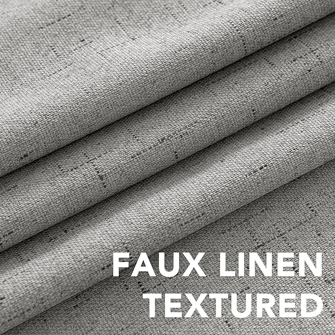 H.VERSAILTEX Linen Blackout Curtains 72 Inches Long 100% Blackout Thermal