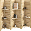 HOMCOM Room Divider, 6 Panel 67" Tall Wood Privacy Screen