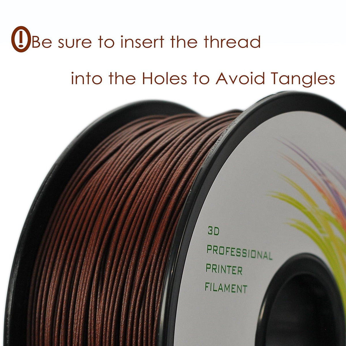 Real Wood PLA 1.75mm 3D Printer Filament, Dimensional Accuracy +/- 0.03 mm, 1KG Spool, 30% Real Wood-infill (Rosewood)