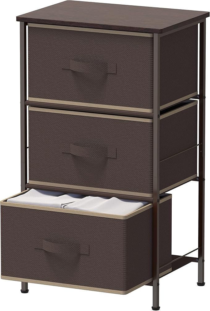 Simple Houseware 3 Drawer Nightstand Dresser