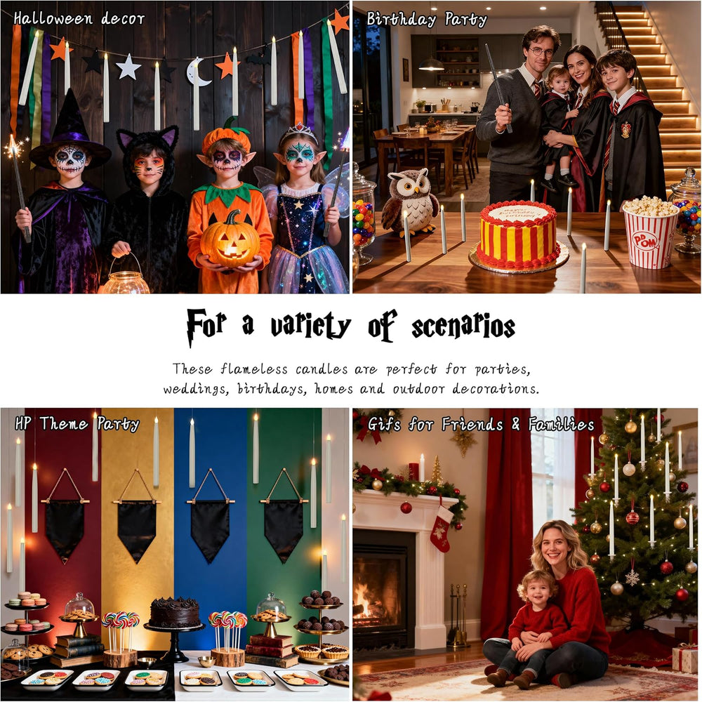 20PCS Floating Candles with Wand, Magic Hanging Candles, Flickering Warm Ligh...