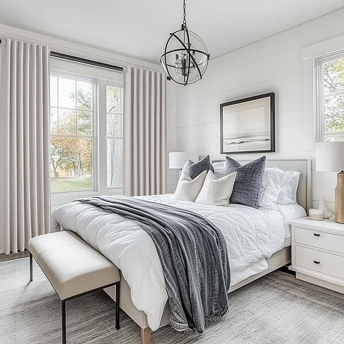 Light Brown Linen Floor to Ceiling Curtains