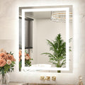 LED Bathroom Mirror 24 x 30 Inch Lighted Bathroom Vanity Mirror with Lights, Brighter Frontlit and Backlit Light up Anti Fog Mirror, 3-Color Dimmable, Shatterproof Tempered Glass, Waterproof