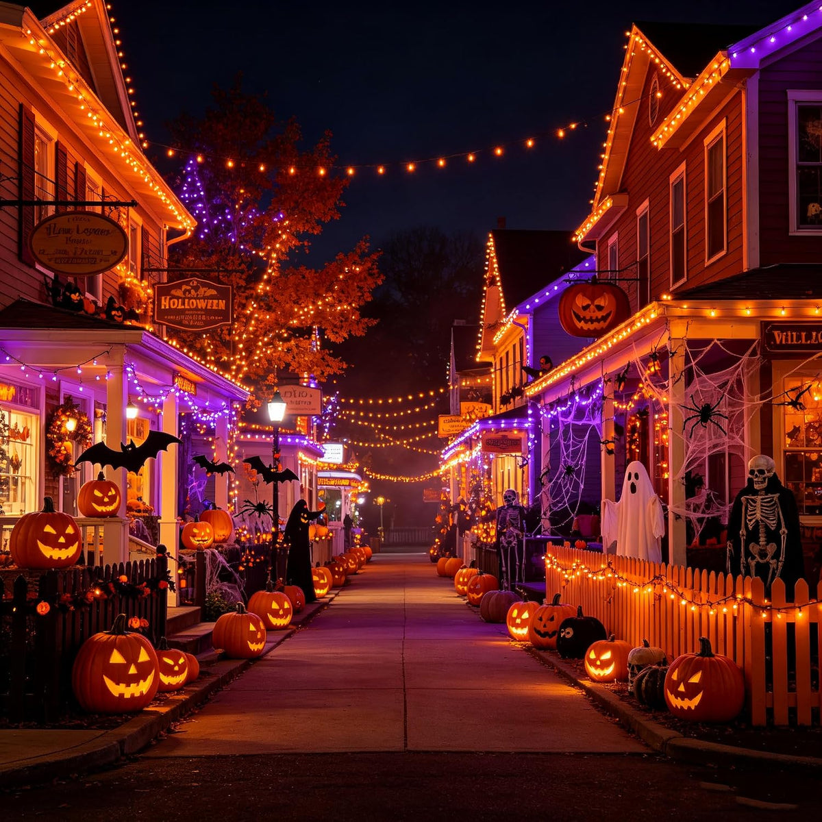 Toodour Halloween Lights RGB String Light, 131ft 350LED Orange Purple Light