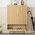 Shoe Cabinet Storage for Entryway, 5 Tier Fluted Shoe Storage Cabinet