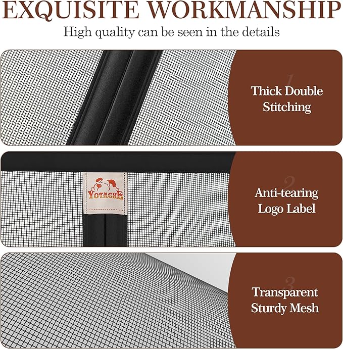 Yotache Reinforced Magnetic Screen Door Fit 48"x84" Doors, Screen Size 50" x 85"