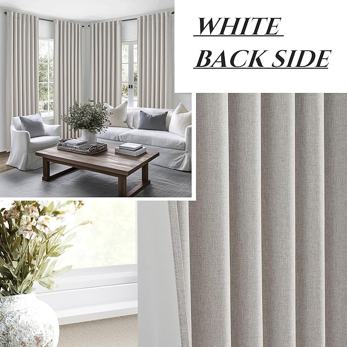 Light Brown Linen Floor to Ceiling Curtains
