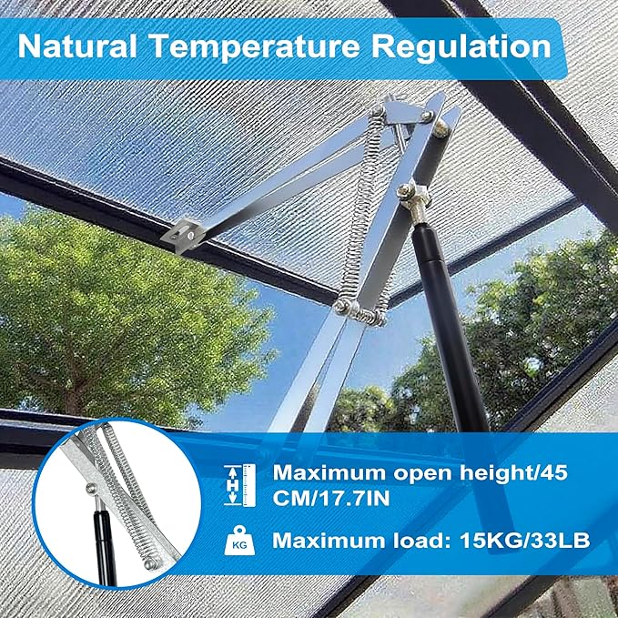 2PCS Greenhouse Window Opener, Auto Vent Opener, Solar Sensitive Automatic Roof