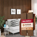 Avana Acoustic Wood Wall Panels – 47.2 x 12.6 Inch Rustic Walnut Acoustic Panels 2 PCs – Wall Panels for Interior Wall Decor for Homes, Offices, Studios – Sturdy and Durable Wood Panels for Wall