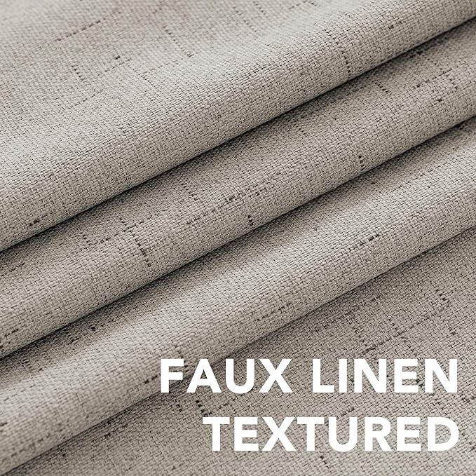 H.VERSAILTEX Linen Blackout Curtains 72 Inches Long 100% Absolutely Blackout