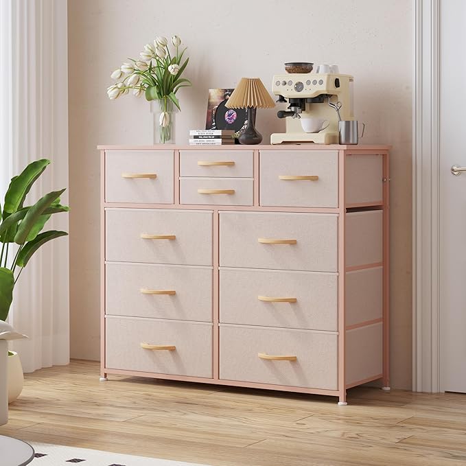 LUMTOK 10-Drawer Dresser, Fabric Storage Dressers Drawers