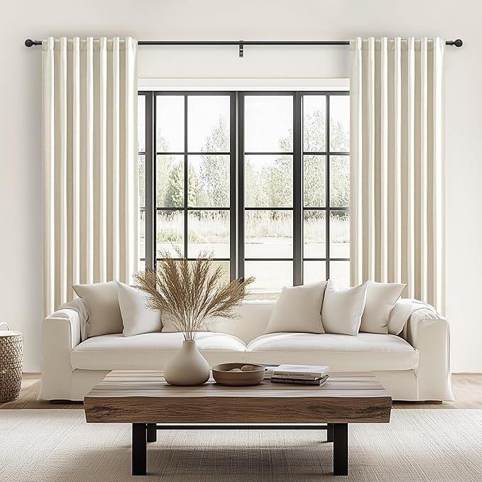 Warm Cream Short Length Blackout Curtains