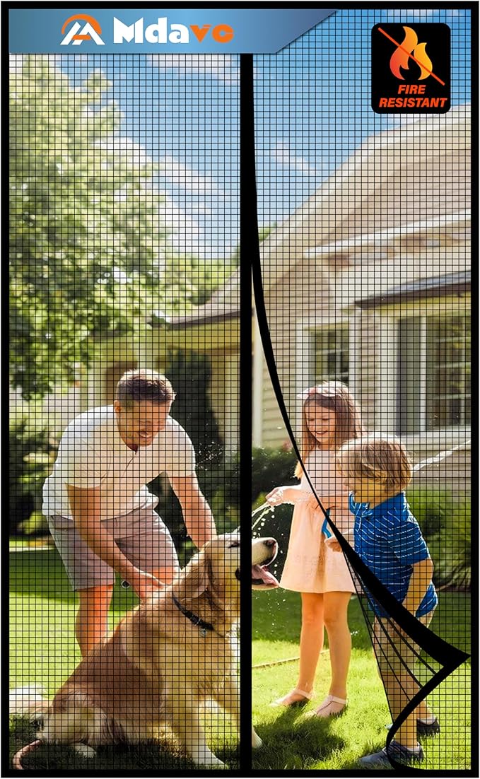 Magnetic Screen Door，Fiberglass Screen Door Mesh，Keep Bugs Out, Heavy-Duty Mesh