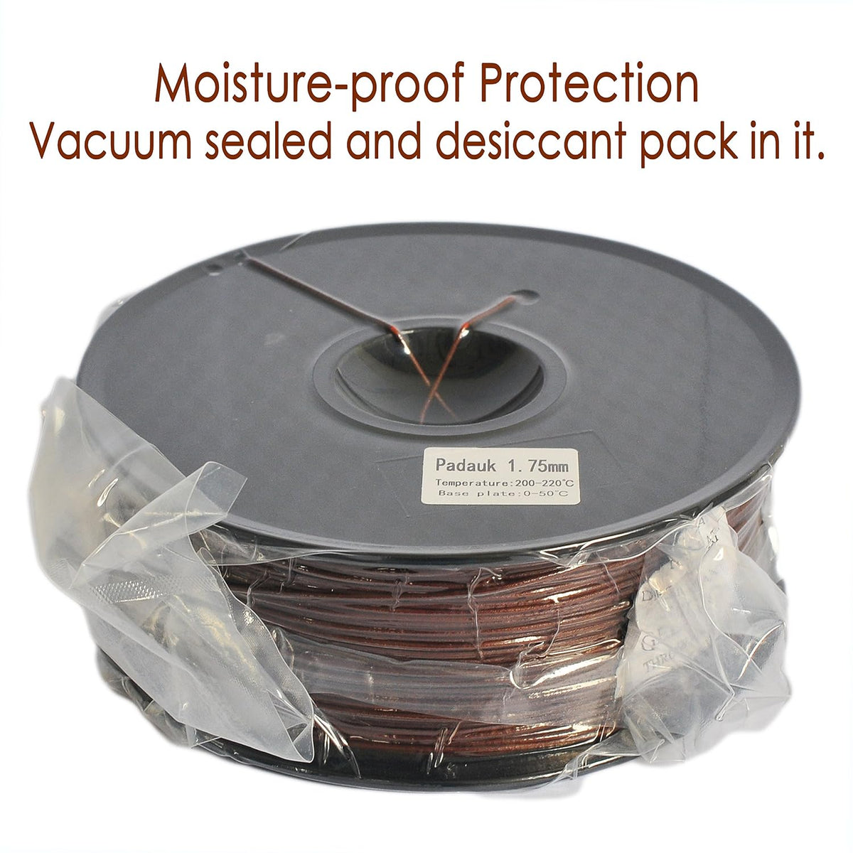 Real Wood PLA 1.75mm 3D Printer Filament, Dimensional Accuracy +/- 0.03 mm, 1KG Spool, 30% Real Wood-infill (Rosewood)