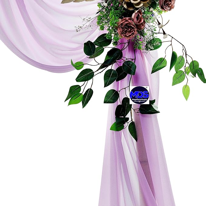 MDS Halloween Chiffon Draping Fabric - 2 Panel, 30" Wide x 30ft Long - Sheer Spooky Arbor & Canopy Drapery for Haunted House Backdrops, Party Ceilings, DIY Costumes & Themed Events - Orchid (Pack of 2)