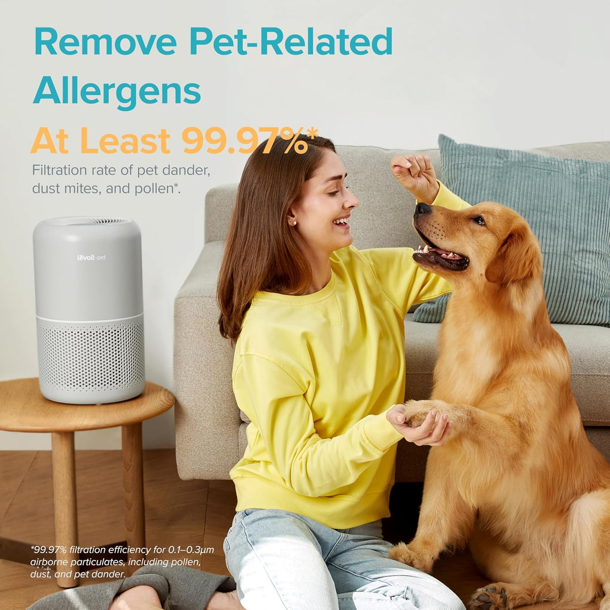 Levoit Air Purifier for Home Pets, Large Room Bedroom, AHAM VERIFIDE