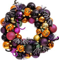 Valery Madelyn Halloween Decorations 12" Pumpkin Wreath for Front Door