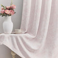 Beauoop Pink Floral Jacquard Blackout Curtains 72 Inches Long 2 Panels