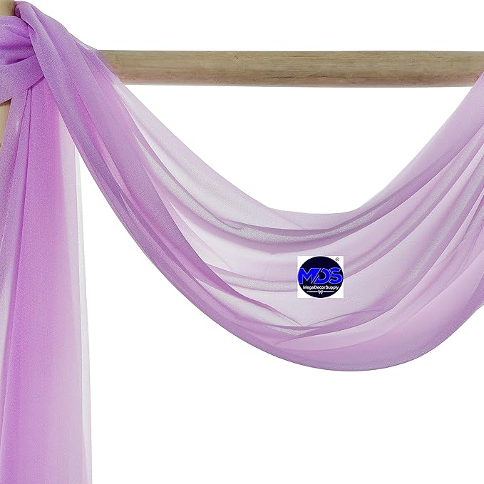 MDS Halloween Chiffon Draping Fabric - 2 Panel, 30" Wide x 100ft Long - Sheer Spooky Arbor & Canopy Drapery for Haunted House Backdrops, Party Ceilings, DIY Costumes & Themed Events - Orchid (Pack of 2)