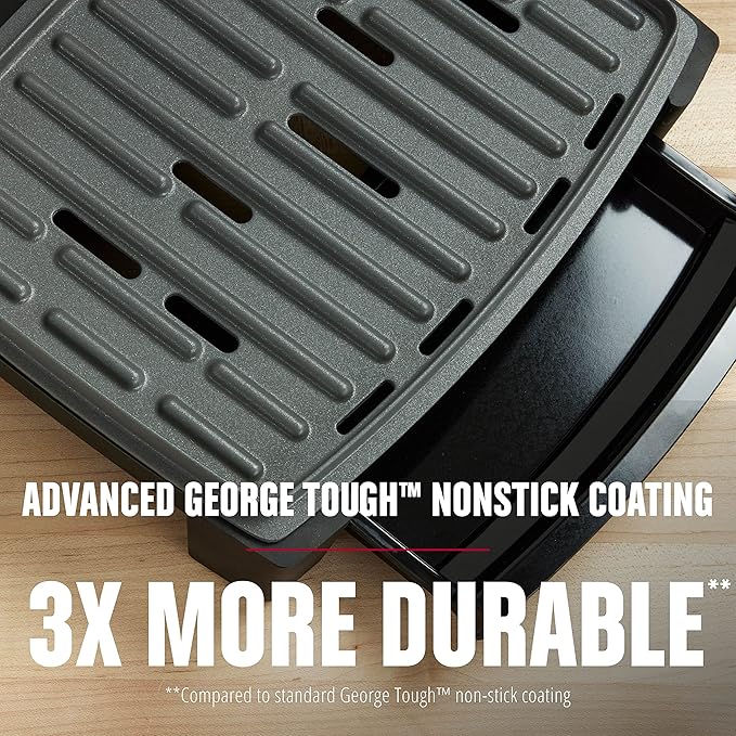 George Foreman® Fully Submersible™ Grill, NEW Dishwasher Safe, Wash the Entire