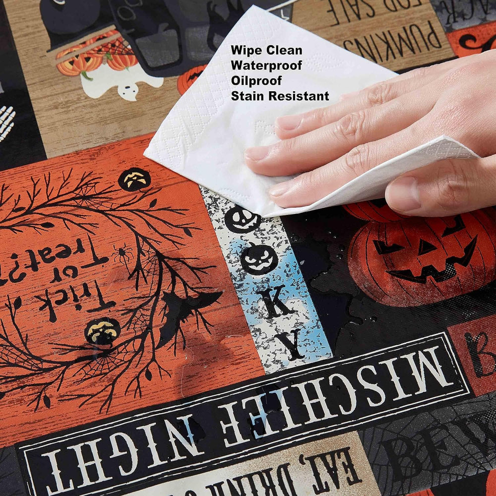 Newbridge Halloween Rustic Spooky Farm 60 x 120 Inch Rectangle Vinyl Tableclo...